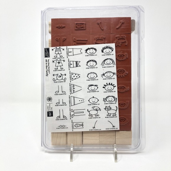 NEW Stampin Up ALL IN THE FAMILY Kids Baby Faces Dog Cat 2007 Retired 36 total